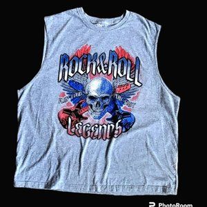 "5/$25" Mens 3XL Celebrate Patriotic Graphic Skull Tank Top